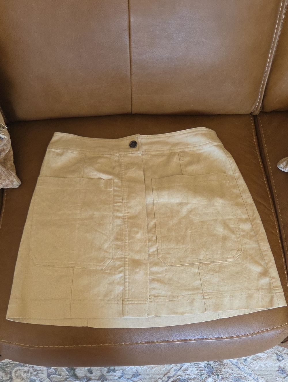 Banana Republic Khaki Linen Blend A-Line Skirt